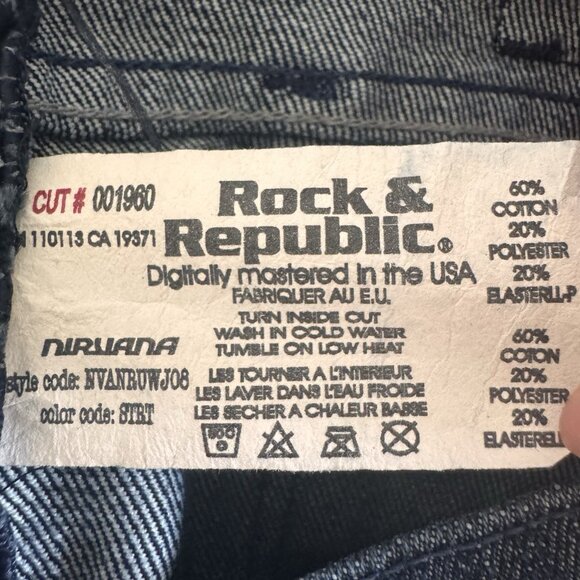 Rock & Republic Bootcut Jeans Womens 28 Low Rise Nirvana Blue Denim 31” Inseam - Picture 7 of 16